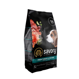 Сухий корм для цуценят Savory Puppy Fresh 3 кг - індичка та курка