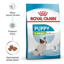 Набір корму для цуценят Royal Canin X-Small Puppy 1,5 кг + 4 pouch - домашня птиця