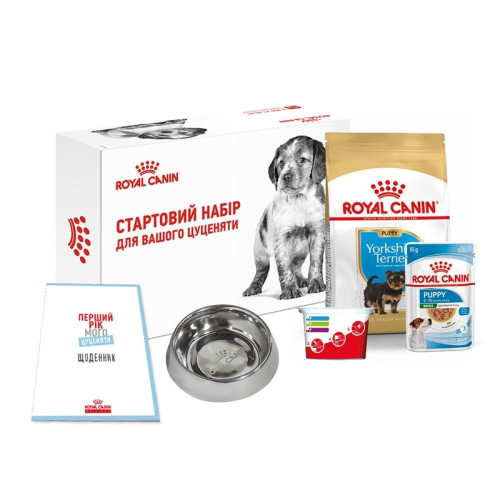 Набір для цуценят Royal Canin Yorkshire Puppy 500 г + Mini Puppy pouch 85 г - домашня птиця