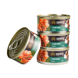 Набір вологого корму для собак Savory All Breeds Puppy 4 шт / 100 г - курка
