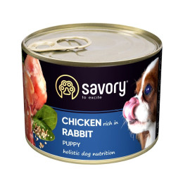 Набір вологого корму для собак Savory All Breeds Puppy 4 шт / 200 г - кролик та курка