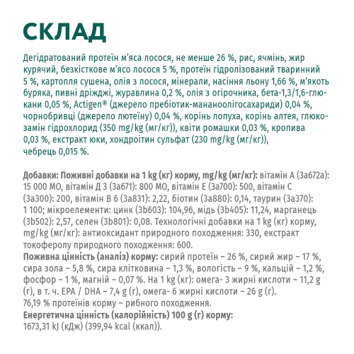 Сухий гіпоалергенний корм Optimeal для дорослих собак середніх та великих порід 1,5 кг (лосось)