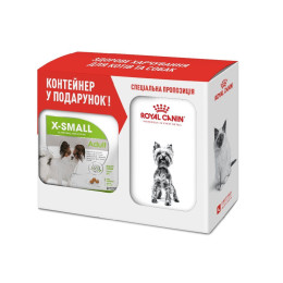 Сухий корм для дорослих собак дрібних порід Royal Canin X-Small Adult 1,5 кг + контейнер у подарунок - домашня птиця