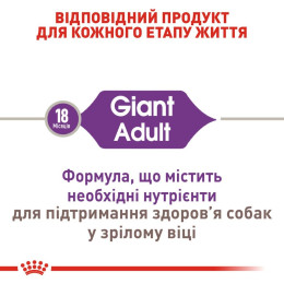 Сухий корм для дорослих собак гігантських порід Royal Canin Giant Adult 15 кг - домашня птиця