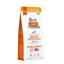 Сухий корм для собак Brit Care Dog Hypoallergenic Adult Medium Breed 12+2 кг - ягня