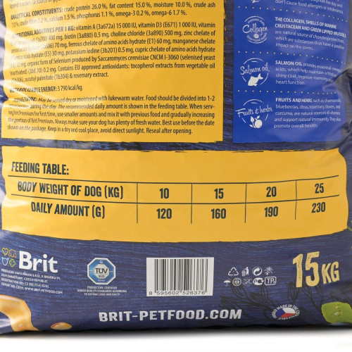 Сухий корм для собак Brit Premium Dog Adult M 15 кг - курка
