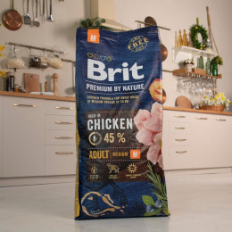 Сухий корм для собак Brit Premium Dog Adult M 15 кг - курка