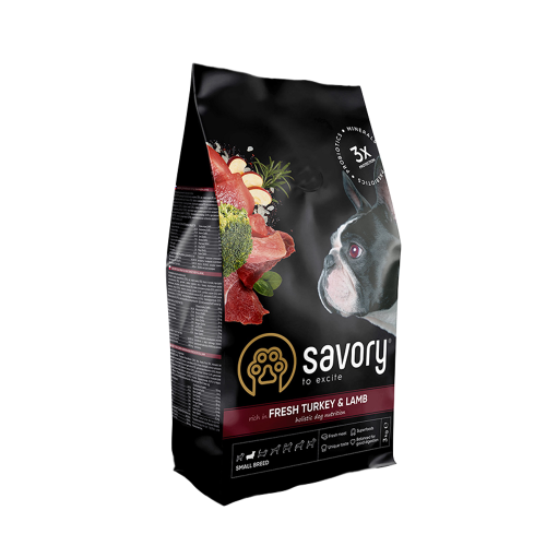 Сухий корм для собак Savory Small Breed Fresh 3 кг - індичка та ягня