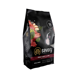 Сухий корм для собак малих порід Savory 8 кг (індичка та ягня)
