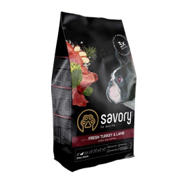 Сухий корм для собак Savory Small Breed Fresh 3 кг - індичка та ягня