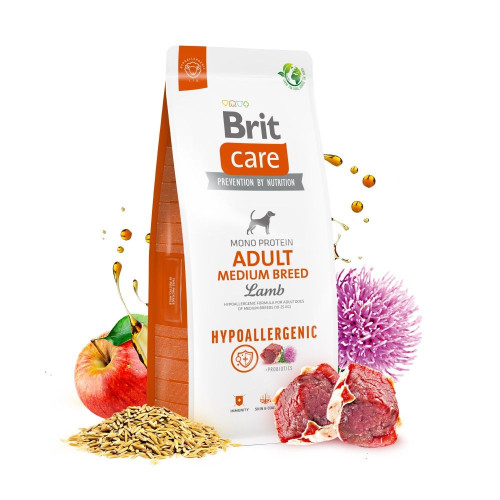 Сухий корм для собак Brit Care Dog Hypoallergenic Adult Medium Breed 12 кг - ягня
