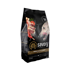 Сухий корм для собак усіх порід Savory 3 кг (кролик та качка)