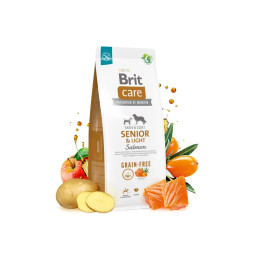 Сухий корм для старіючих собак Brit Care Dog Grain-free Senior & Light беззерновий | (лосось) 3 кг