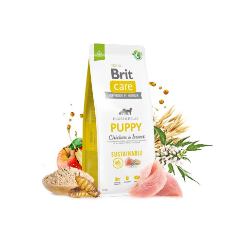 Сухий корм для цуценят Brit Care Dog Sustainable Puppy| (курка та комахи) 3 кг