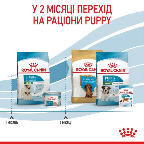 Сухий корм для цуценят мініатюрних порід Royal Canin Mini Starter 8 кг - домашня птиця