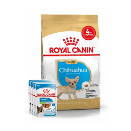 Набір корму для цуценят Royal Canin Chihuahua Puppy 1,5 кг + 4 pouch - домашня птиця