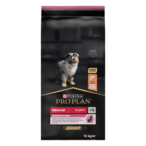 Сухий корм для цуценят Pro Plan Puppy Medium Sensitive Skin, 12 кг - лосось