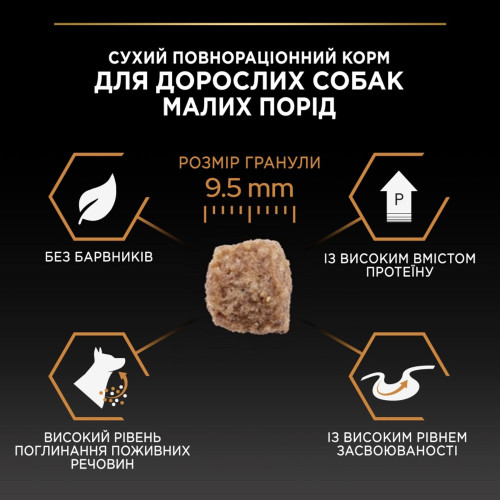 Сухий корм для дорослих собак дрібних порід Pro Plan Adult Small & Mini 3 кг - курка