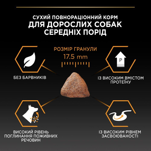 Сухий корм для собак Pro Plan Adult Medium 3 кг - курка