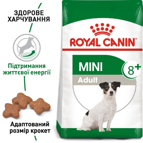 Сухий корм для літніх собак дрібних порід Royal Canin Mini Adult 8+, 2 кг - домашня птиця
