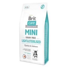 Сухий корм для собак Brit Care Grain Free Mini Light & Sterilised 7 кг - кролик і лосось