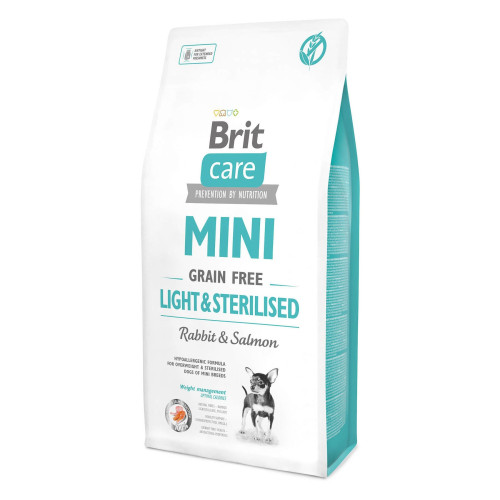 Сухий корм для собак Brit Care Grain Free Mini Light & Sterilised 7 кг - кролик і лосось