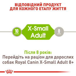 Сухий корм для дорослих собак дрібних порід Royal Canin X-Small Adult 3 кг - домашня птиця
