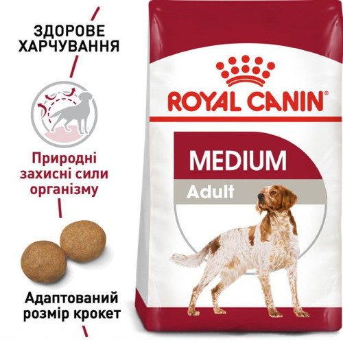 Сухий корм для дорослих собак середніх порід Royal Canin Medium Adult 1 кг - домашня птиця