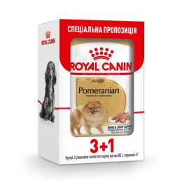 Вологий корм для собак Royal Canin Pomeranian Loaf pouch 85 г, 3+1 шт - домашня птиця