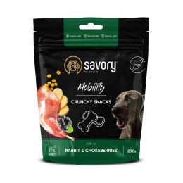 Хрумкі ласощі для дорослих собак Savory 200 г — кролик та чорноплідна горобина