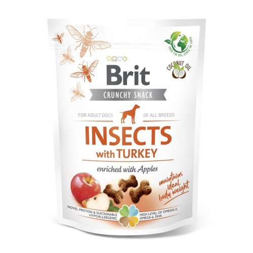 Ласощі для собак Brit Care Dog Crunchy Cracker 200 г - комахи, індичка та яблуко