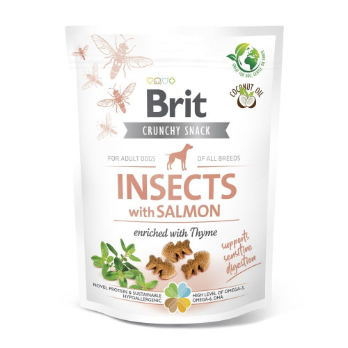 Ласощі для собак Brit Care Dog Crunchy Cracker 200 г - комахи, лосось і чебрець