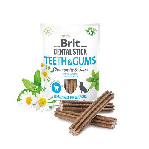 Лакомство для собак Brit Dental Stick Teeth & Gums 251 г 7 шт - ромашка и шалфей