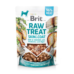 Ласощі для собак Brit Raw Treat Skin and Coat Freeze-dried 40г - риба і курка