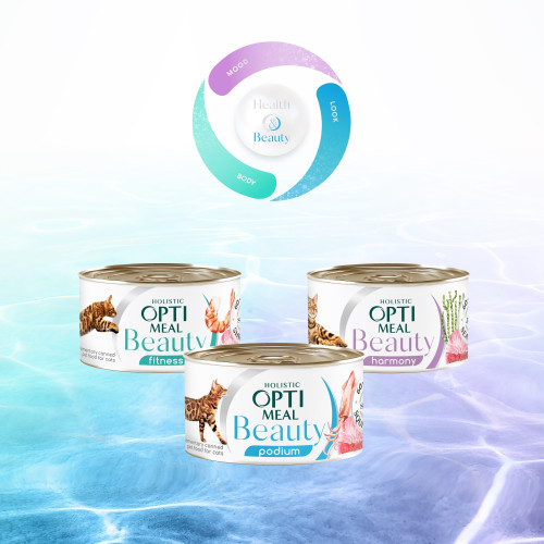 Optimeal Beauty Adult Cat Набір консервованого корму для дорослих котів (3+1)