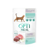 Вологий корм для котів Optimeal Hairball Control Duck & Liver з качкою та шматочками печінки в яблучному желе з ефектом виведення шерсті для дорослих котів 12 шт х 85г