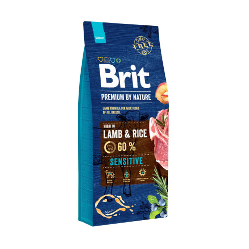 Сухий корм для собак Brit Premium Dog Sensitive 15 кг - ягня та рис